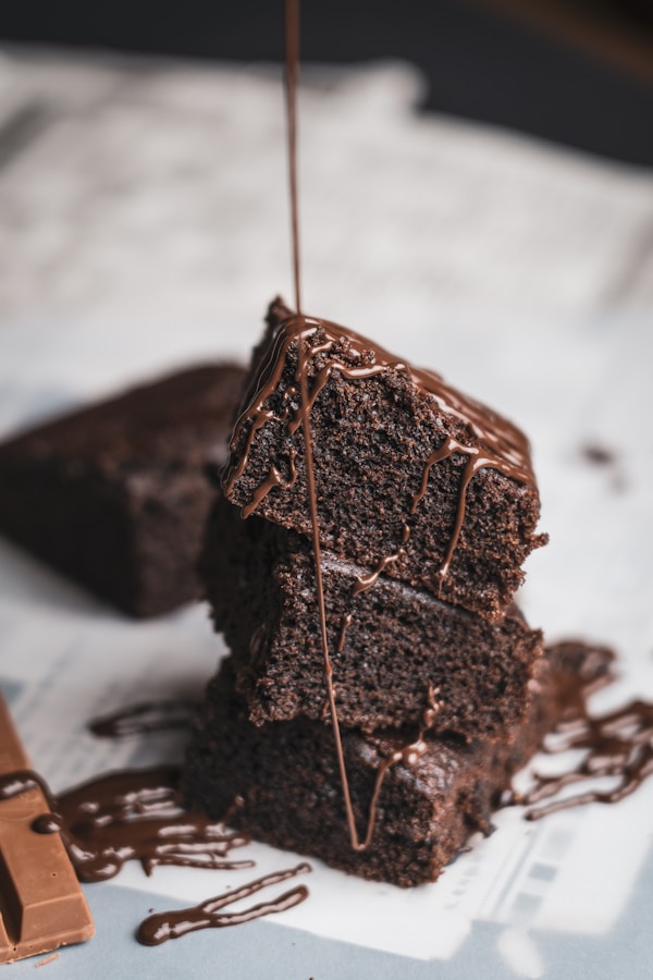 Brownies met chocoladedrip