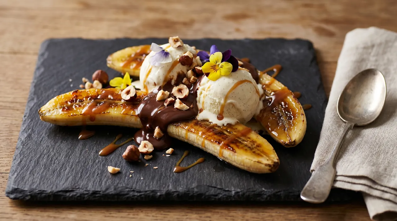 Gegrilde Banaan Chocolade Split