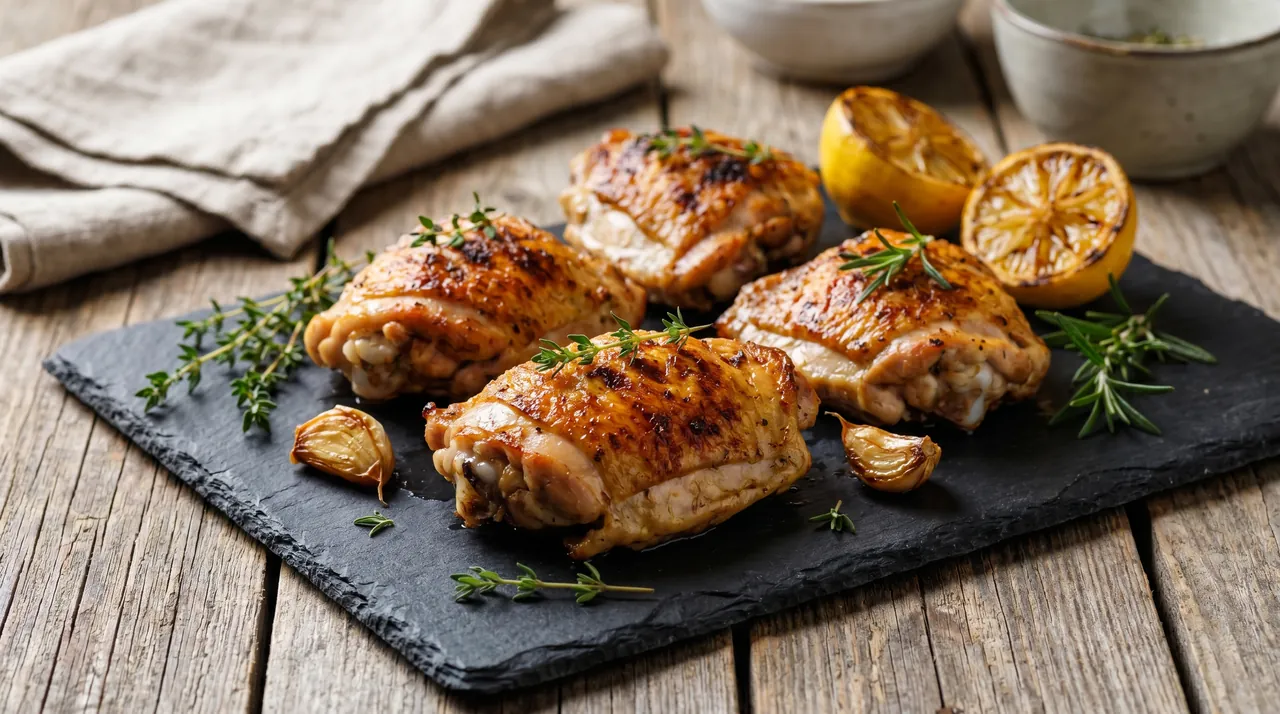 Gegrilde Kippendijen met Citroen en Knoflook
