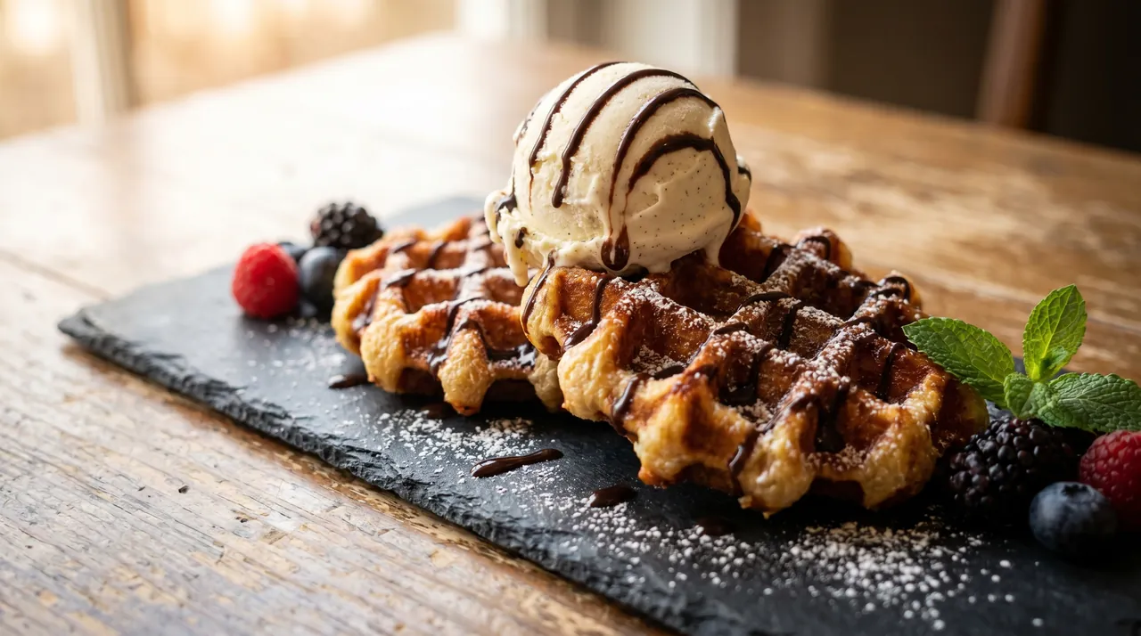 Gegrilde Wafels met Ijs