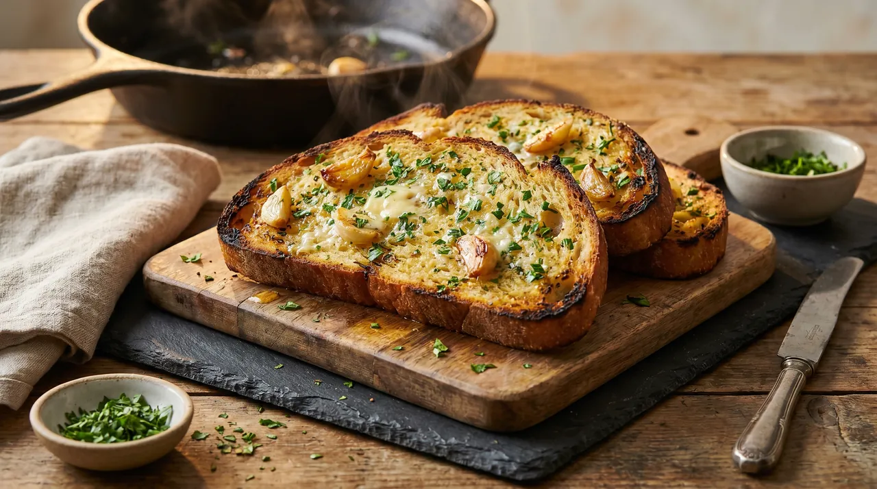 Knoflookbrood van de Grill
