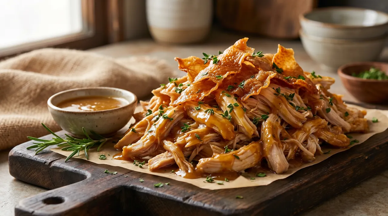 Pulled Chicken met Honing Mosterd Glazuur